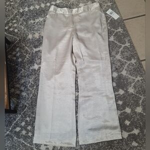 NWT Calvin Klein Pearl Shimmering Color Pockets  Hight Waist Trousers Sz 6